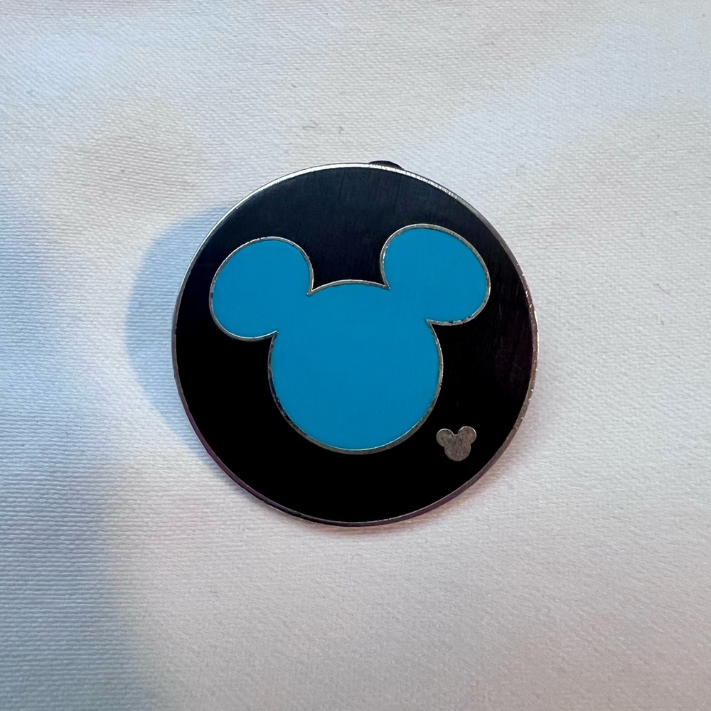 Teal Blue and Black Mickey Mouse Pin